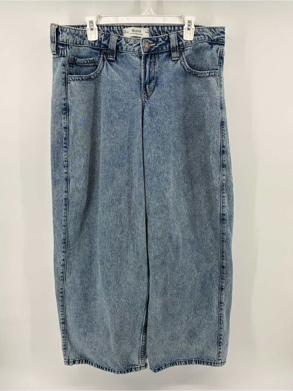 Hollister Light Blue Wide-Leg Low-Rise Super Baggy Jeans